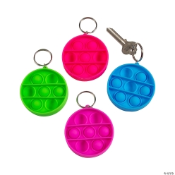 Round Lotsa Pops Popping Toy Keychains - 12Pk